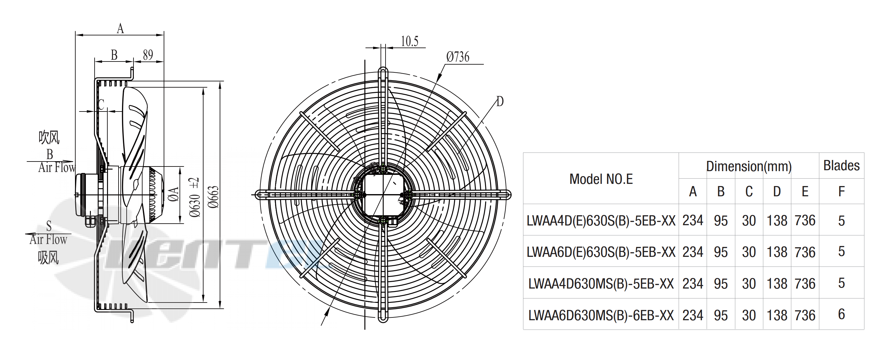 Longwell LWAA6D630S-5EB-11 - описание, технические характеристики, графики