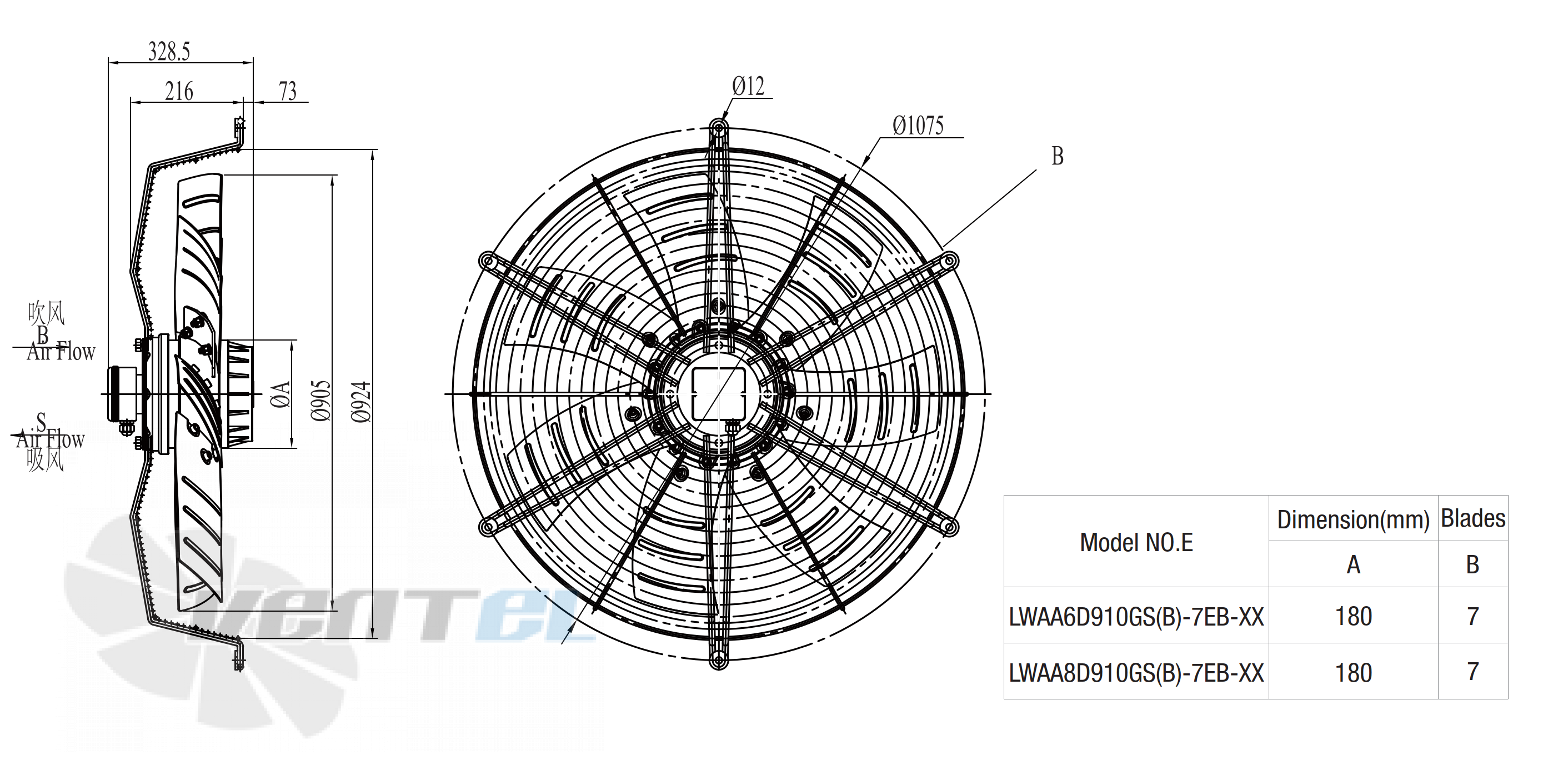 Longwell LWAA6D910S-5EB-07 - описание, технические характеристики, графики