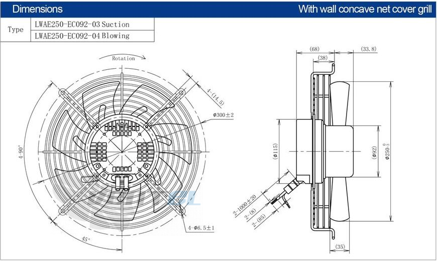 Longwell LWAE250-EC092-03 - описание, технические характеристики, графики