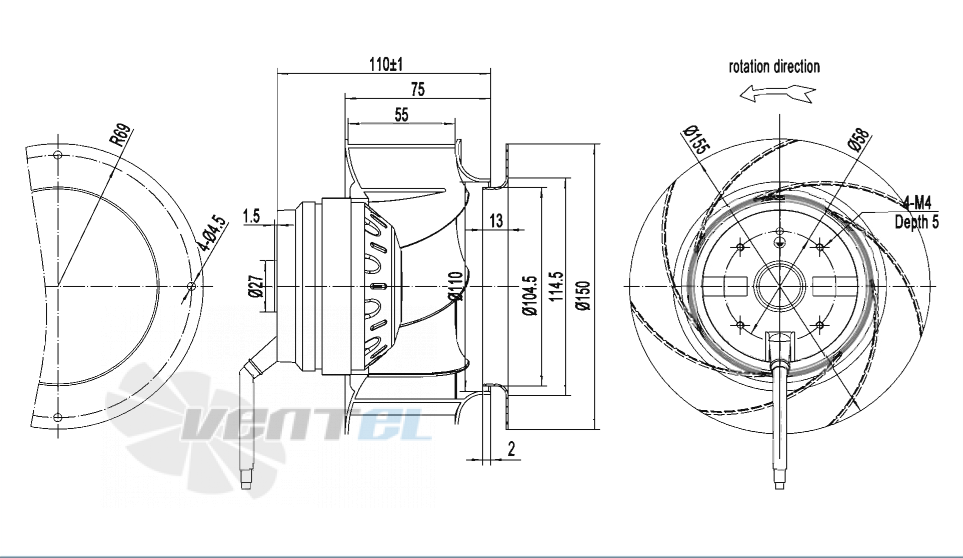 AFL AFL B2E155-075A-AA10 0.03 КВТ - описание, технические характеристики, графики