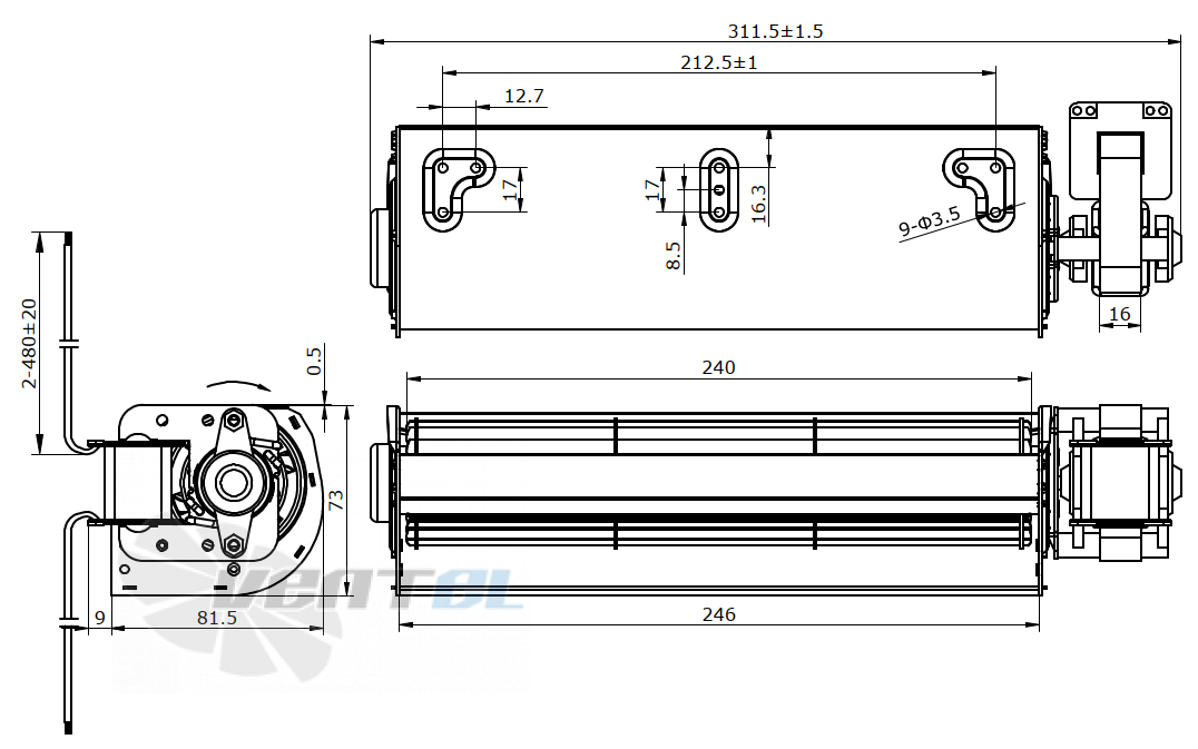 Weiguang WEIGUANG YGF48-240-R 220В - описание, технические характеристики, графики