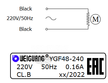 Weiguang WEIGUANG YGF48-240-R 220В - описание, технические характеристики, графики