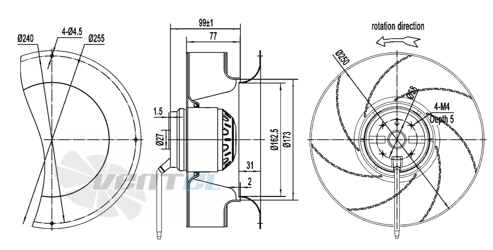 AFL AFL B2E250-077A-AE00 0.13 КВТ - описание, технические характеристики, графики