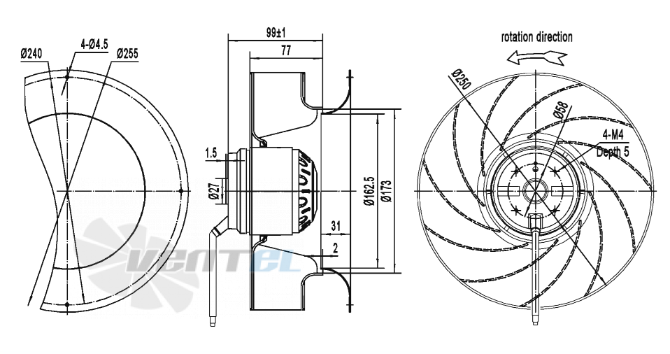 AFL AFL B2E250-077A-TE00 0.13 КВТ - описание, технические характеристики, графики