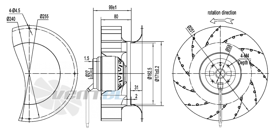 AFL AFL B2E250-080A-AE00 0.155 КВТ - описание, технические характеристики, графики