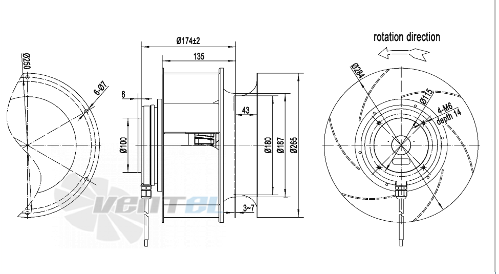 AFL AFL B2D280-135A-AS00 0.5 КВТ - описание, технические характеристики, графики