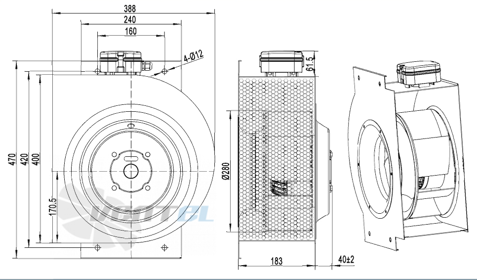 AFL AFL B2D280-135W-AS70 0.5 КВТ - описание, технические характеристики, графики