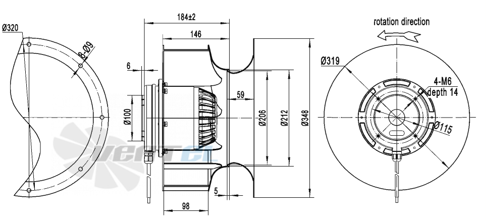 AFL AFL B4E315-146A-AR00 0.22 КВТ - описание, технические характеристики, графики