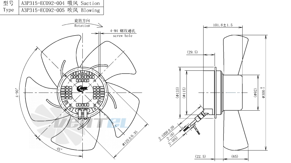 AFL AFL A3P315-EC092-004 - описание, технические характеристики, графики