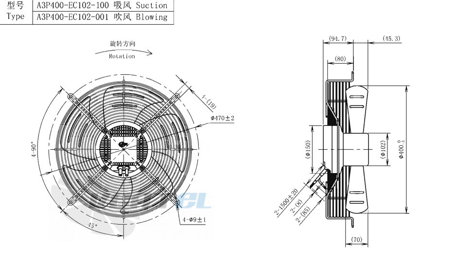 AFL AFL A3P400-EC102-001 - описание, технические характеристики, графики