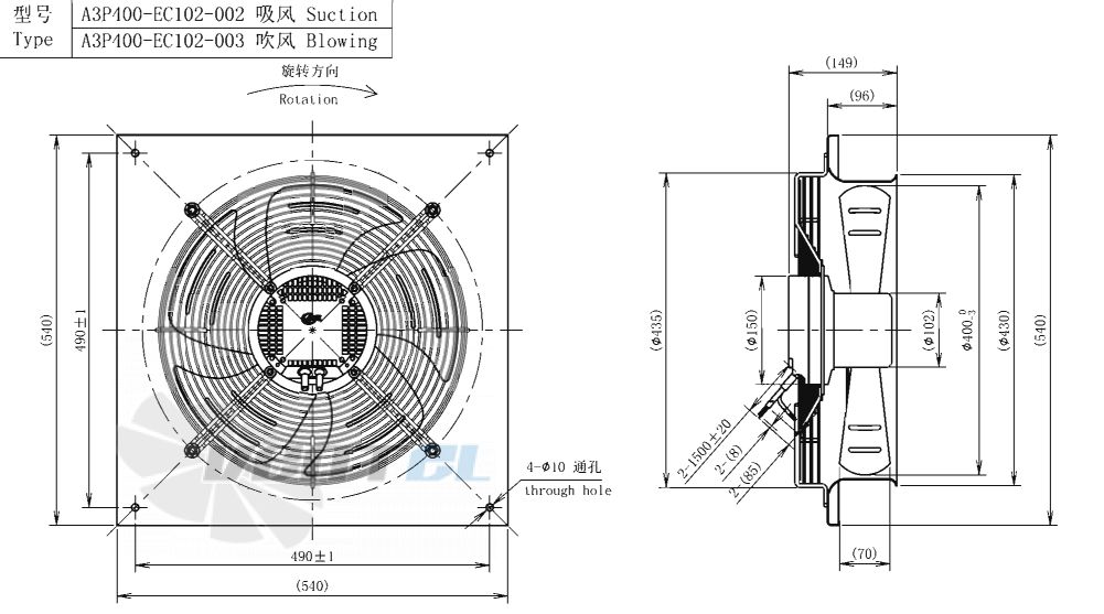 AFL AFL A3P400-EC102-002 - описание, технические характеристики, графики