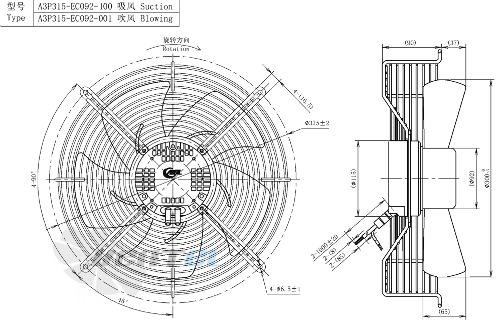 AFL AFL A3P315-EC092-001 - описание, технические характеристики, графики