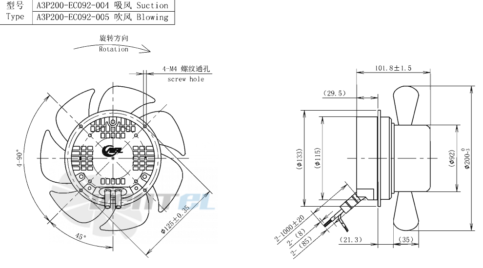 AFL AFL A3P200-EC092-004 - описание, технические характеристики, графики