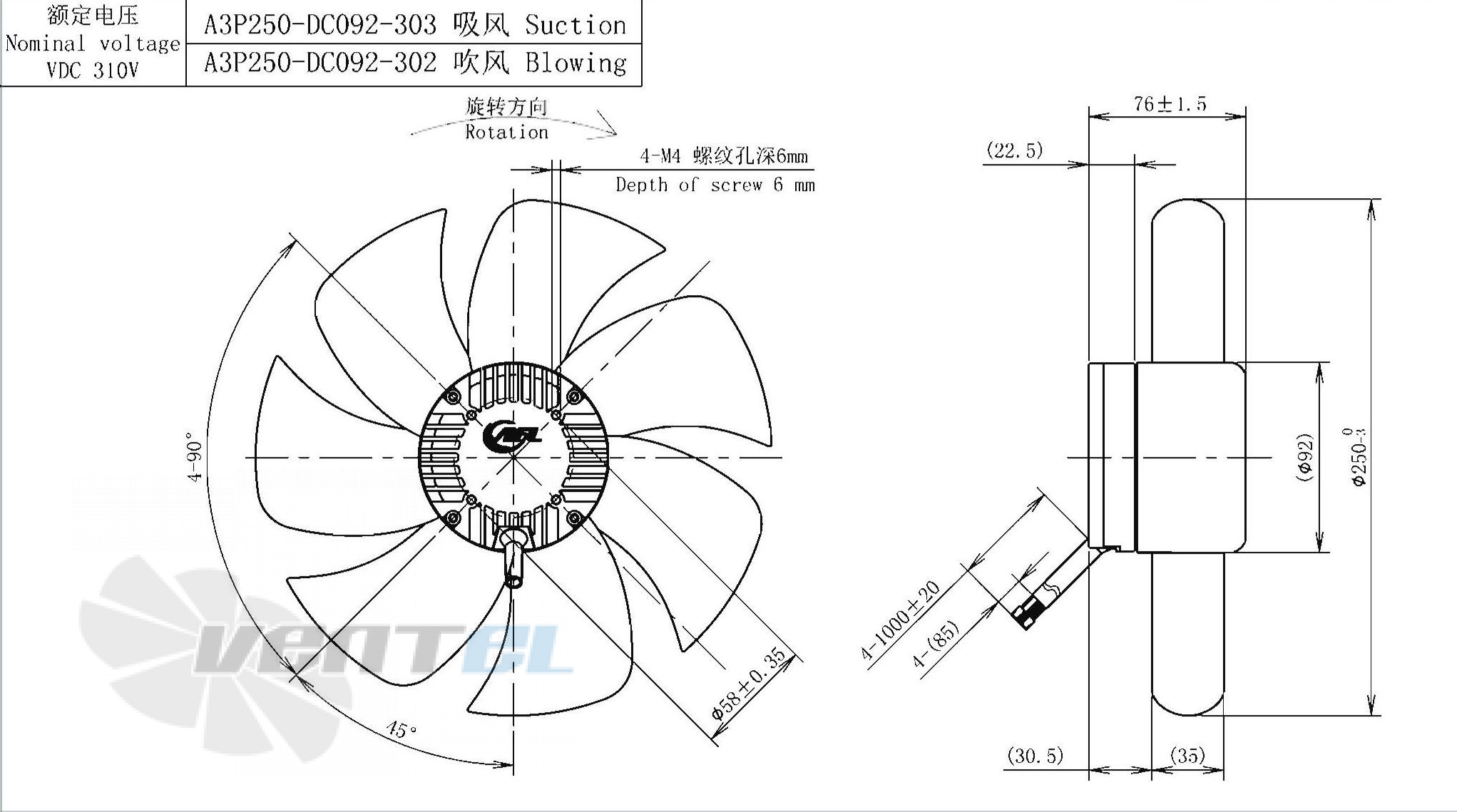 AFL AFL A3P250-DC092-302 - описание, технические характеристики, графики