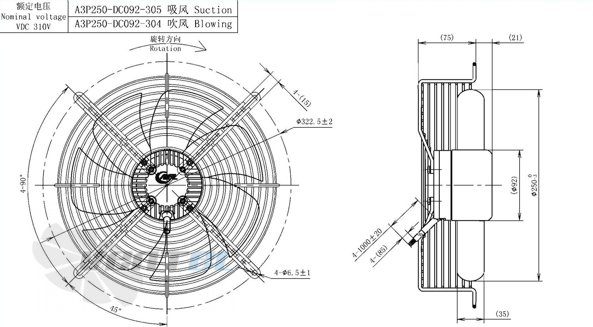 AFL AFL A3P250-DC092-304 - описание, технические характеристики, графики