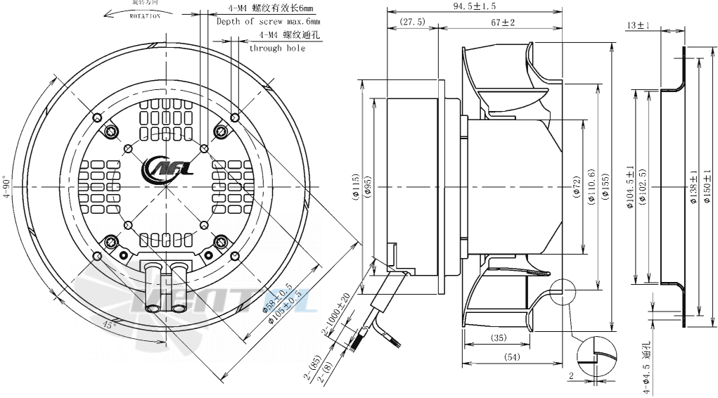 AFL AFL B3P155-EC072-001 - описание, технические характеристики, графики