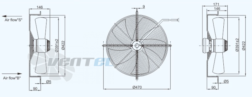 Sanmu YWF(K)4E400-ZX01 - описание, технические характеристики, графики