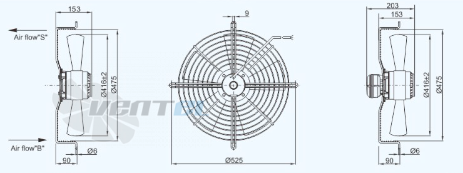 Sanmu YWF(K)4E420-Z02 - описание, технические характеристики, графики