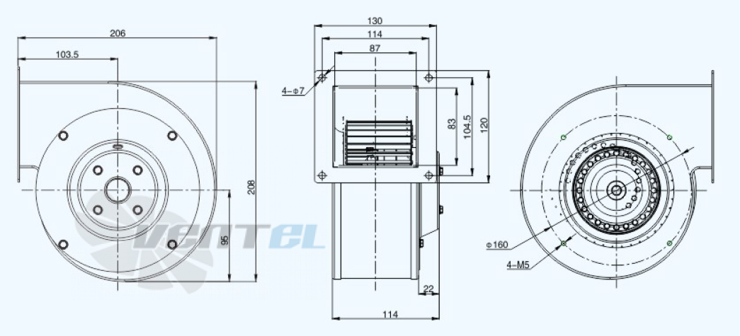 Sanmu YWF-K-2E150-GQ-R - описание, технические характеристики, графики