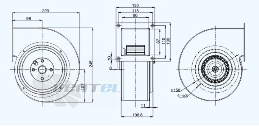 Sanmu YWF-K-2E160-GQ-R - описание, технические характеристики, графики