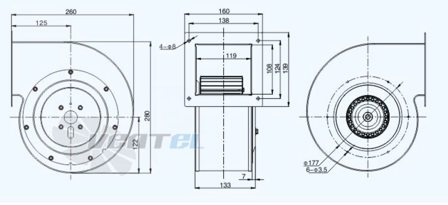 Sanmu YWF-K-4E180-GQ-R - описание, технические характеристики, графики