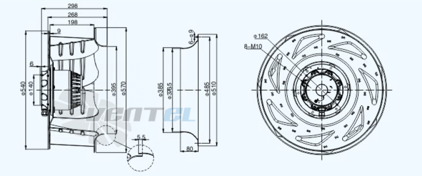 Sanmu YWF(K)4D560-GH50 - описание, технические характеристики, графики