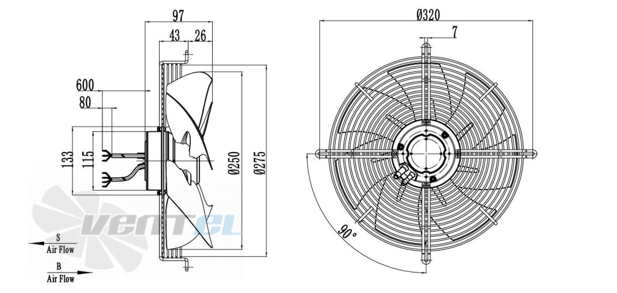 Weiguang EC092/25E3G01-AS250/35S1-01-G - описание, технические характеристики, графики