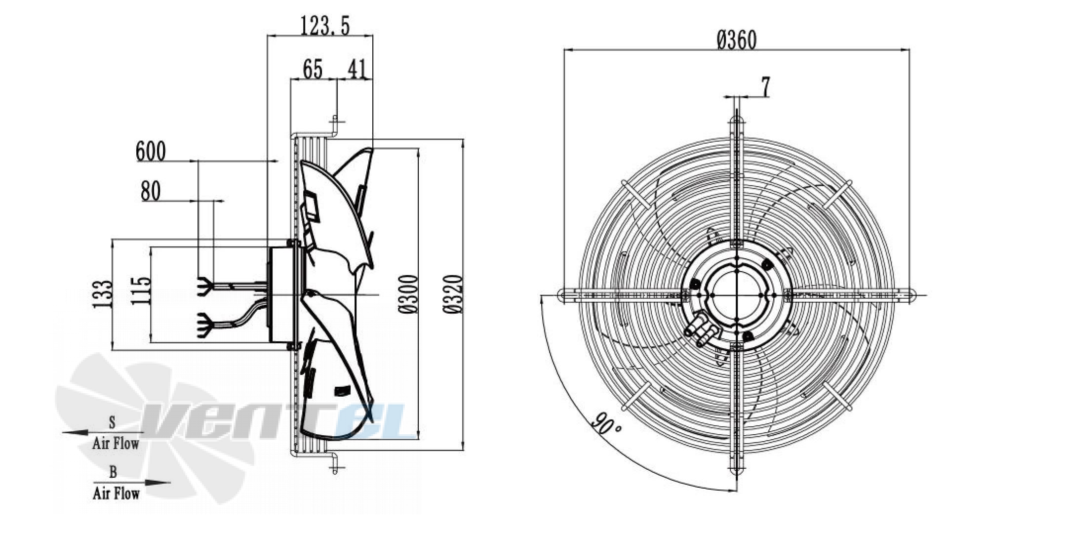 Weiguang EC092/25E3G01-AS300/60P1-01-G - описание, технические характеристики, графики