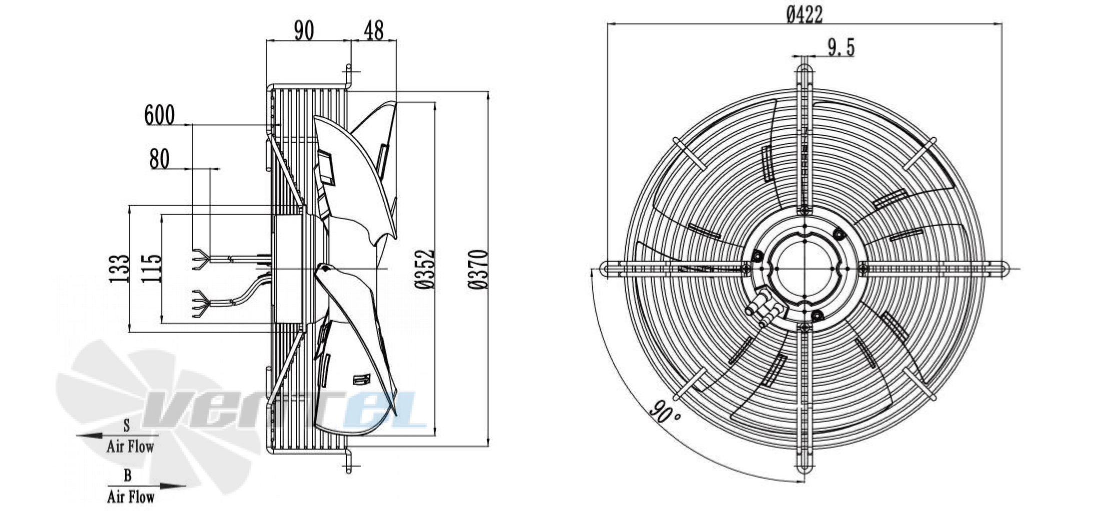 Weiguang EC092/25E3G01-AS350/86P1-01-G - описание, технические характеристики, графики