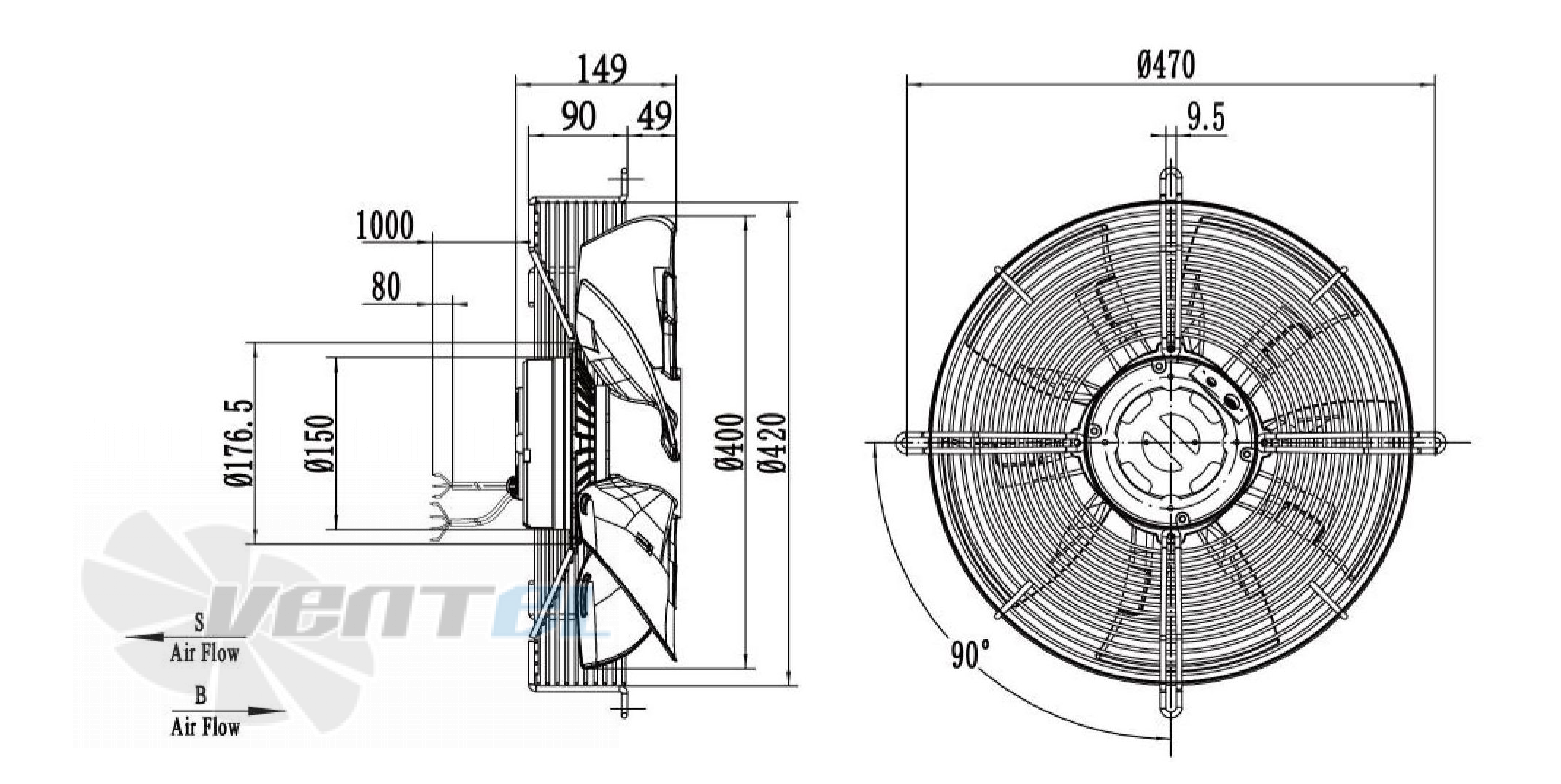 Weiguang EC102/50E3G01-AS400/88P1-01-G - описание, технические характеристики, графики