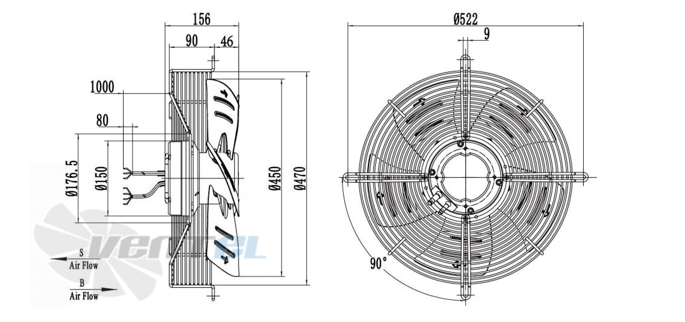 Weiguang EC102/50E3G01-AS450/92S1-01-G - описание, технические характеристики, графики