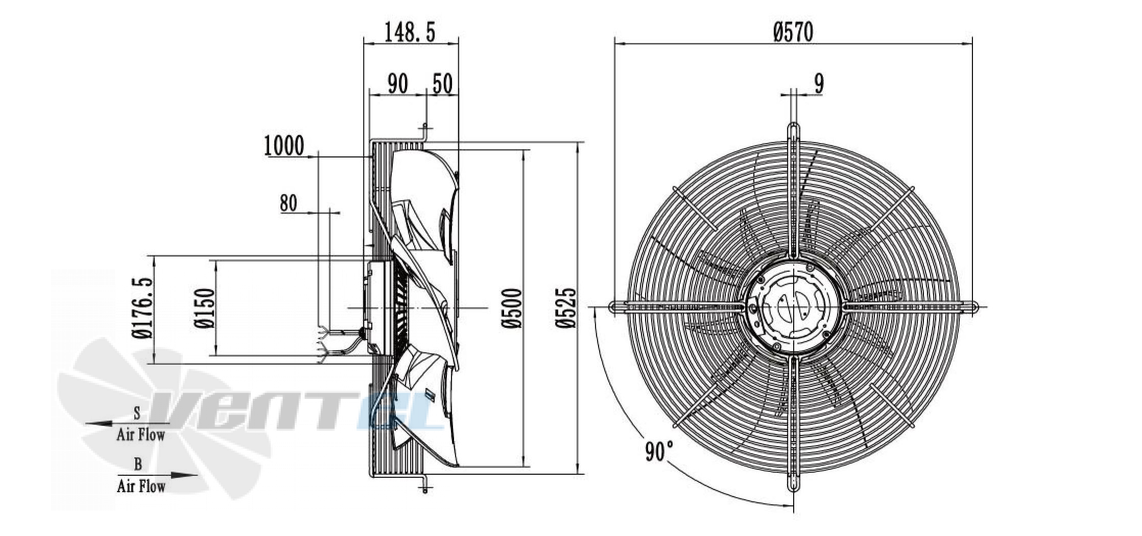 Weiguang EC102/50E3G01-AS500/105P1-01-G - описание, технические характеристики, графики