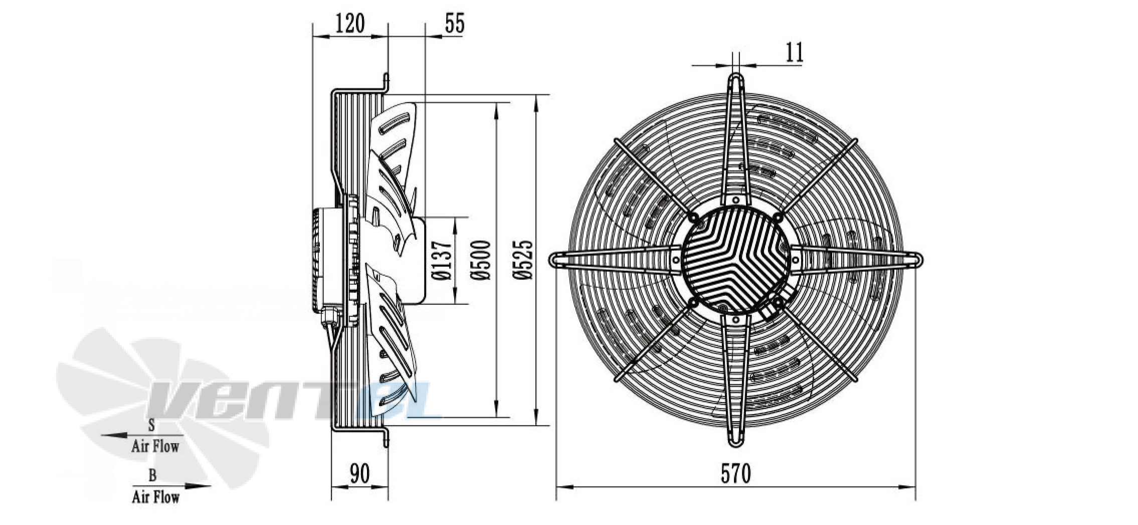 Weiguang EC137/40E3G01-AS500/85S1-01-G - описание, технические характеристики, графики