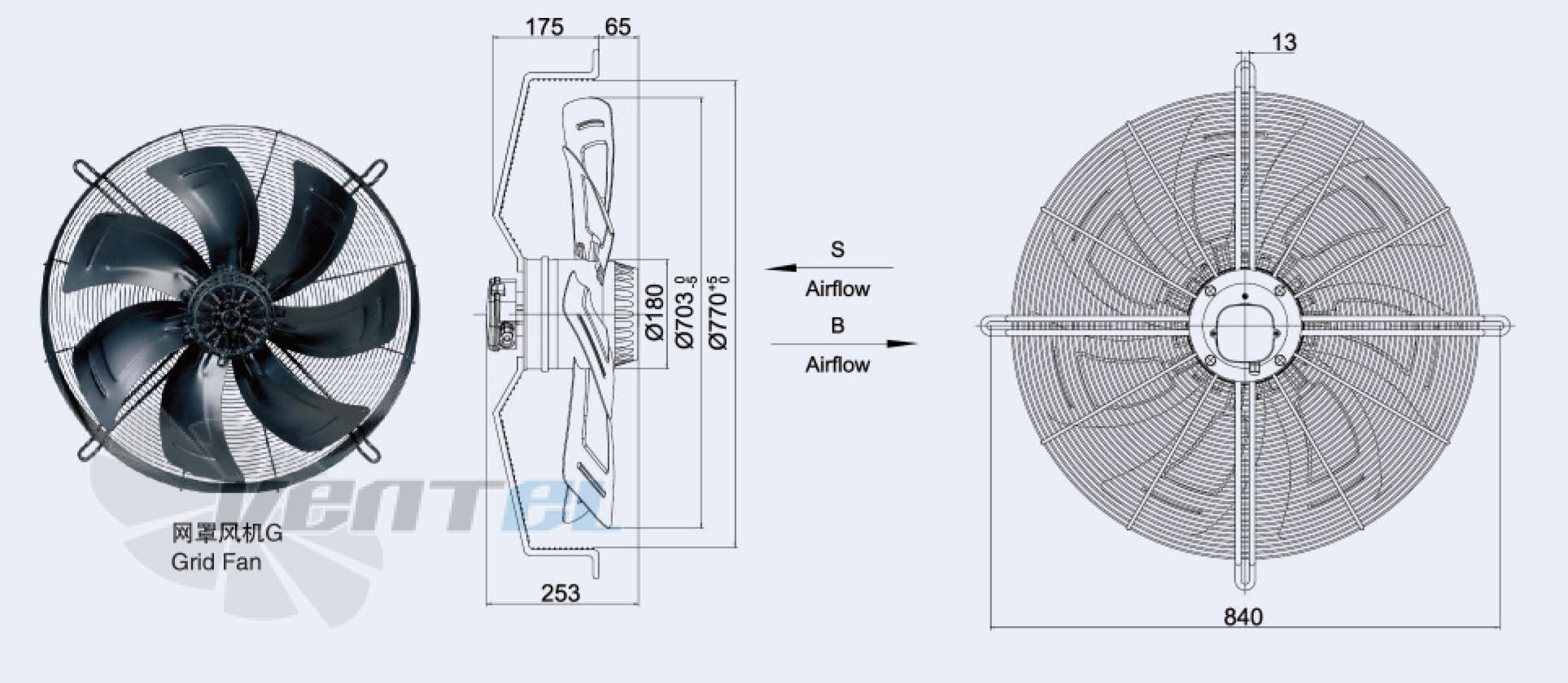 Weiguang YWF-4D-710-S-180/75-G - описание, технические характеристики, графики