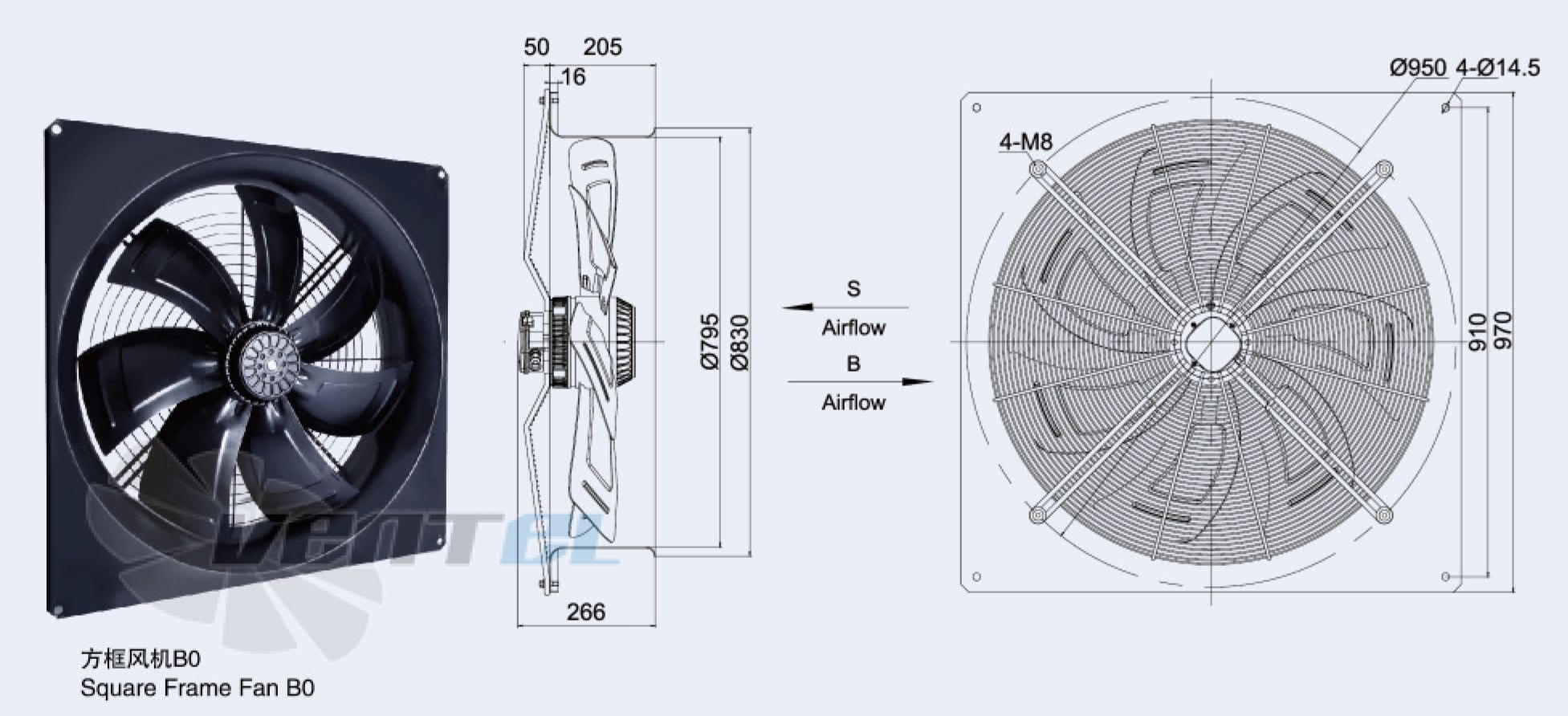 Weiguang YWF-6D-800-S-168/65-B0 - описание, технические характеристики, графики