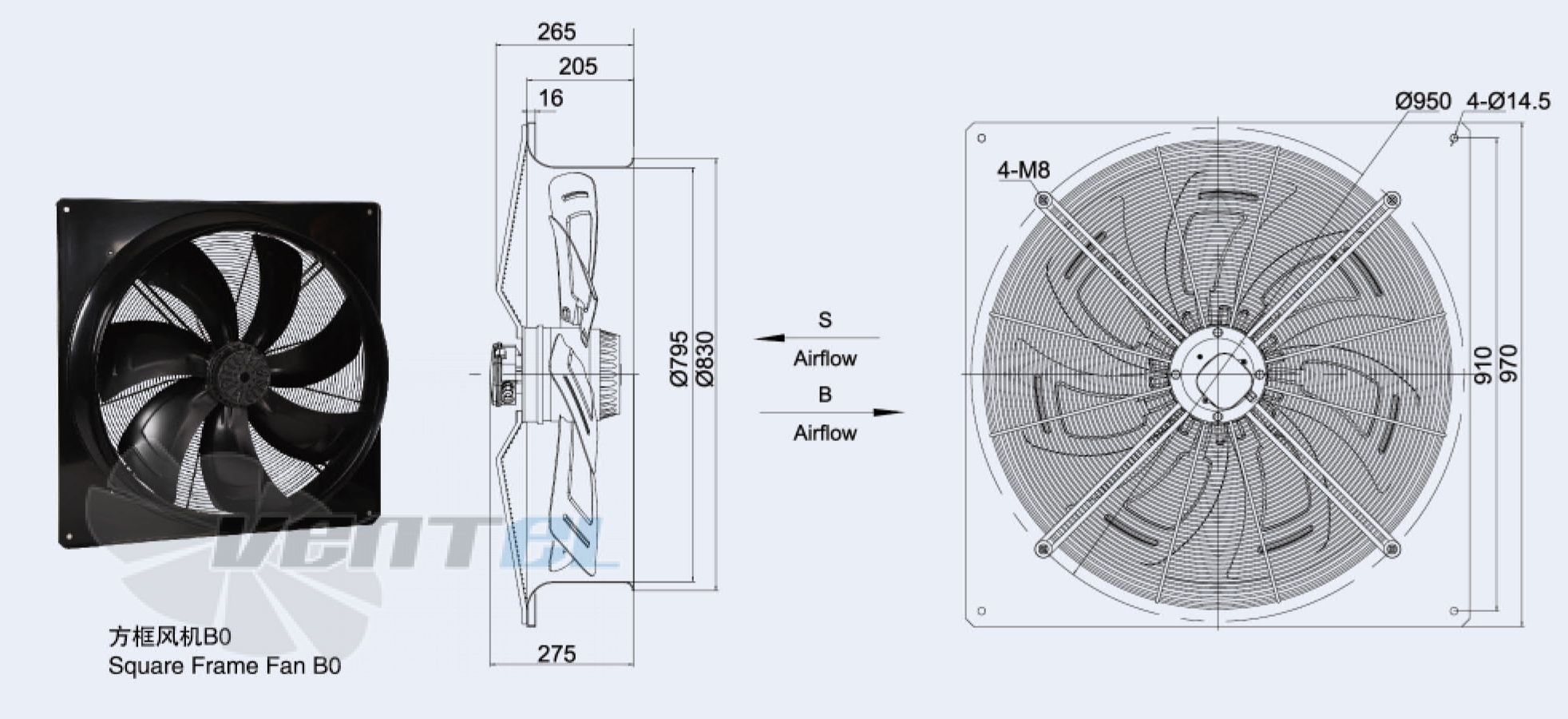 Weiguang YWF-6D-800-S-180/100-B0 - описание, технические характеристики, графики