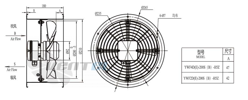 Boyoung BOYOUNG YWF4D-200B-H5Z 0.035 КВТ - описание, технические характеристики, графики