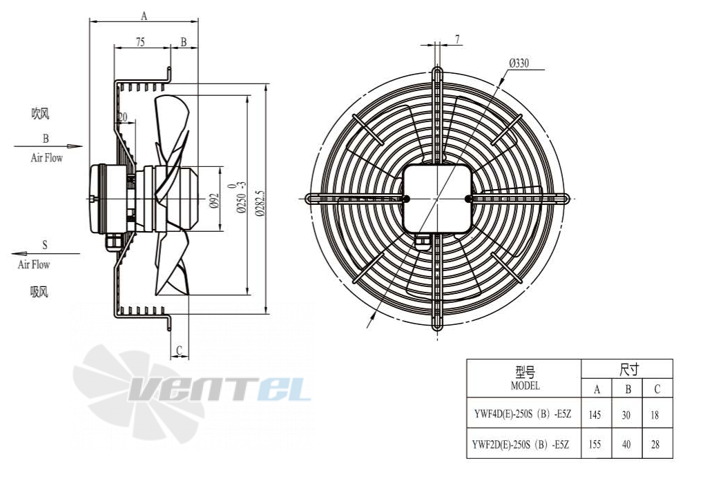 Boyoung BOYOUNG YWF4D-250B-E5Z 0.05 КВТ - описание, технические характеристики, графики