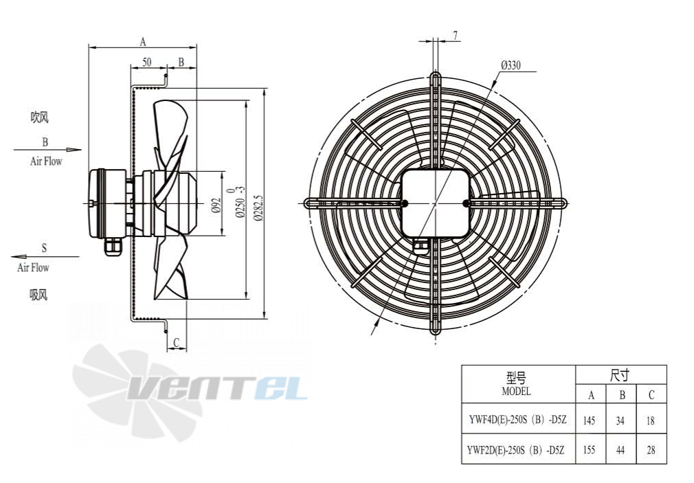 Boyoung BOYOUNG YWF4D-250B-D5Z 0.05 КВТ - описание, технические характеристики, графики