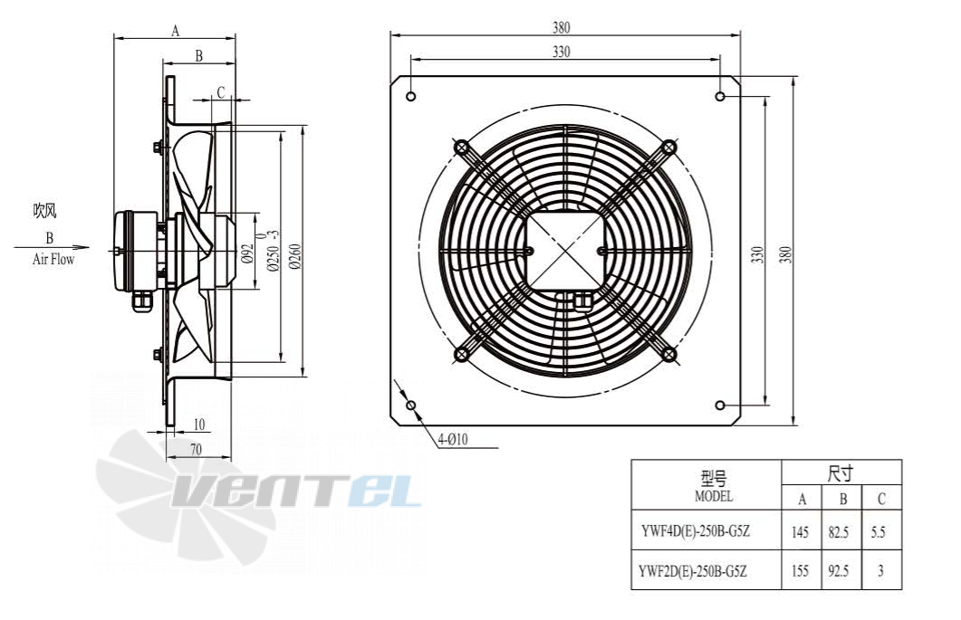 Boyoung BOYOUNG YWF4D-250B-G5Z 0.05 КВТ - описание, технические характеристики, графики