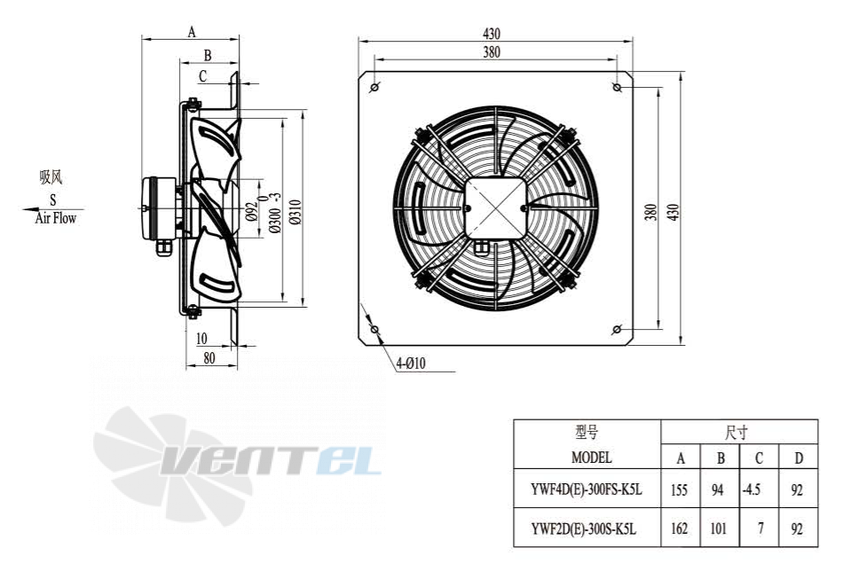 Boyoung BOYOUNG YWF4D-300FS-K5F 0.1 КВТ - описание, технические характеристики, графики