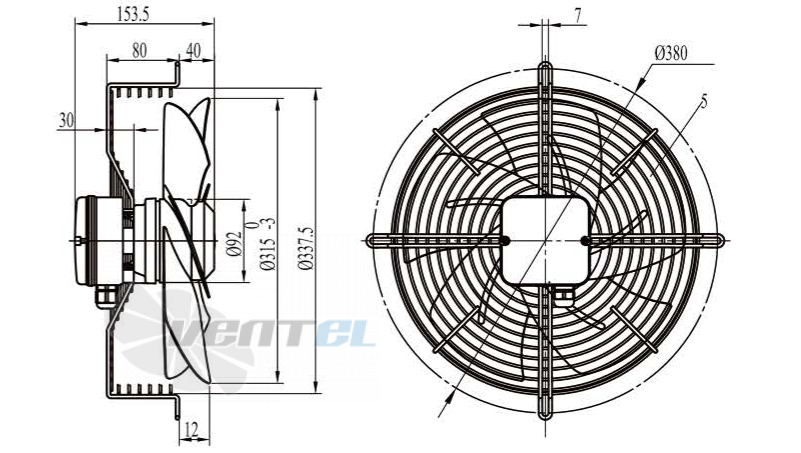 Boyoung BOYOUNG YWF4E-315B-E5L 0.085 КВТ - описание, технические характеристики, графики