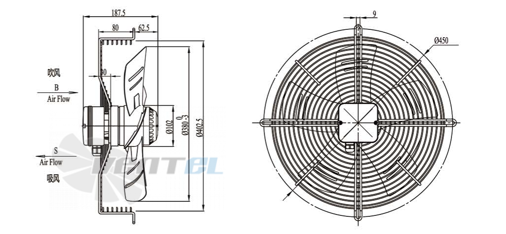 Boyoung BOYOUNG YWF4D-380B-E5L 0.2 КВТ - описание, технические характеристики, графики