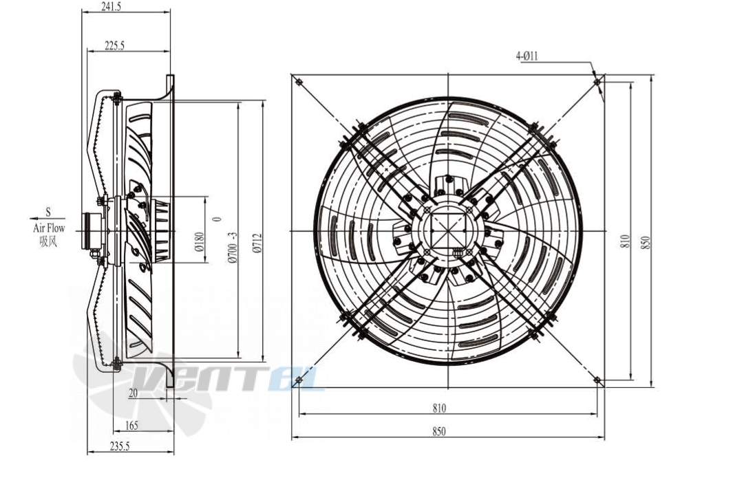 Boyoung BOYOUNG YWF8D-710GS-K7L 0.45 КВТ - описание, технические характеристики, графики