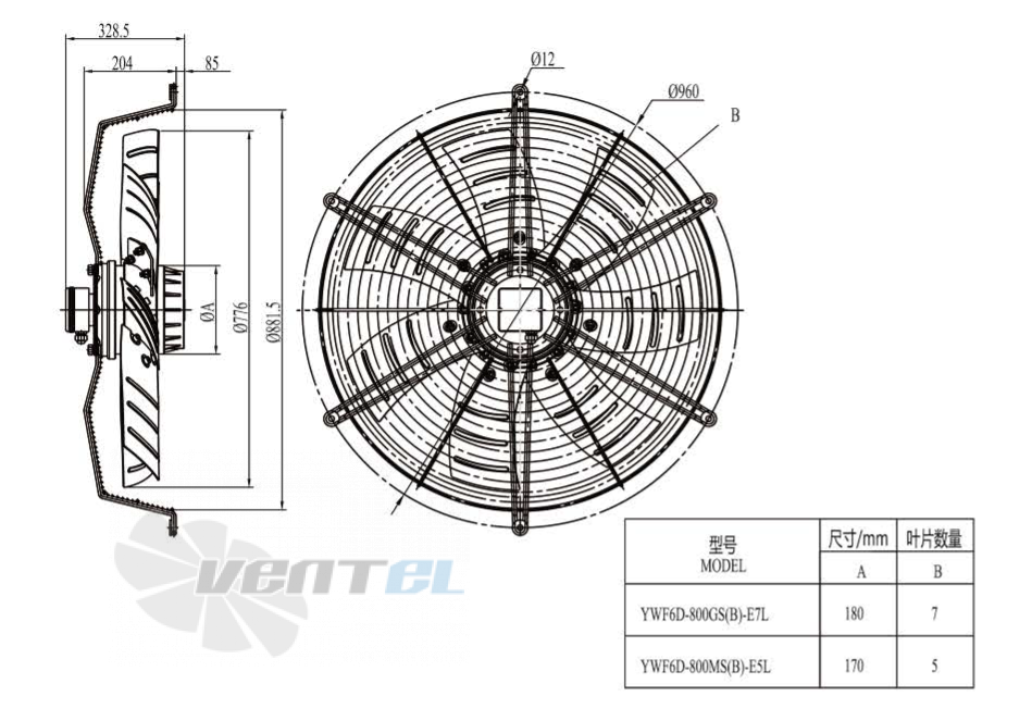 Boyoung BOYOUNG YWF6D-800GB-E7L 2.12 КВТ - описание, технические характеристики, графики