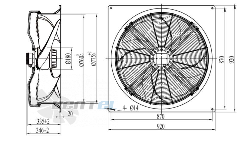 Boyoung BOYOUNG YWF6D-760RS-K4L 1.27 КВТ - описание, технические характеристики, графики