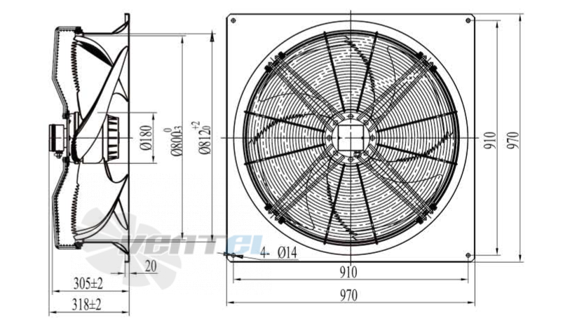 Boyoung BOYOUNG YWF6D-800RS-K4L 2.1 КВТ - описание, технические характеристики, графики