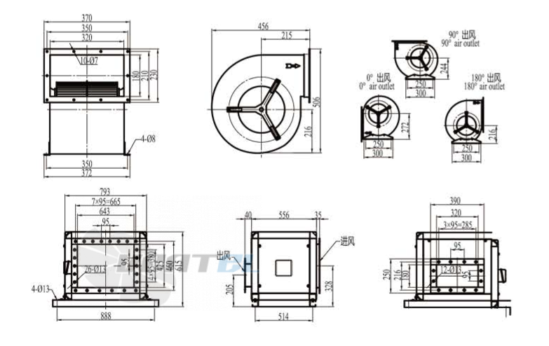 Boyoung BOYOUNG DYF(SJX)6D-300A-QS2A 0.55 КВТ - описание, технические характеристики, графики