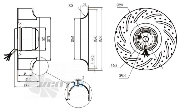 Boyoung BOYOUNG DYF2E-250-HW1A 0.17 КВТ - описание, технические характеристики, графики