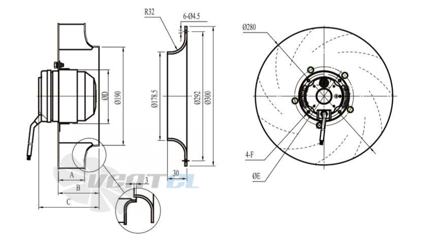 Boyoung BOYOUNG DYF2E-280-HW1A 0.31 КВТ - описание, технические характеристики, графики